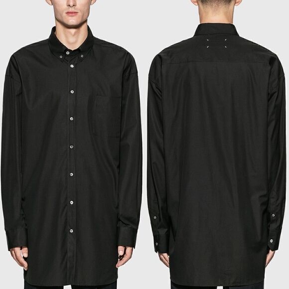 Maison Margiela NWT Oversized Co-Ed Collection Padded Button Down Black Size 36